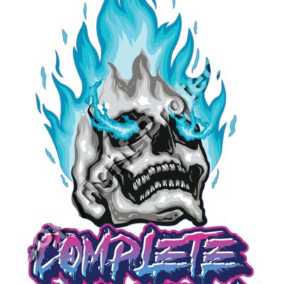 Compleate Combustion Skull with blue flames  Thumbnail